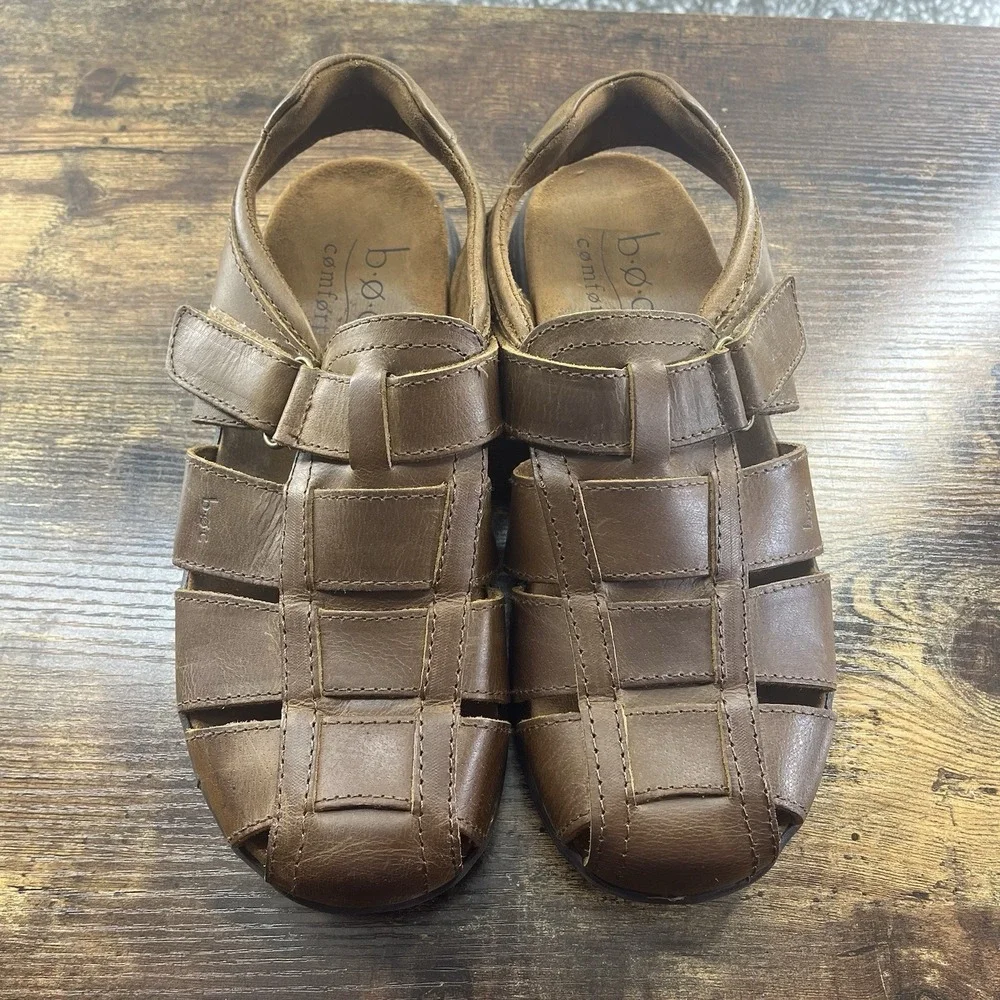 Born Fisherman Woven Sandals Brown Leather 90s Y2K Mens Size 10